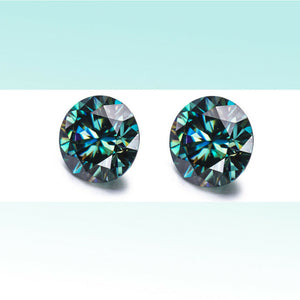 Pair Of Loose Moissanite Deep Blue Color 5.30 MM 0.48 TCW Round Cut,For Earring