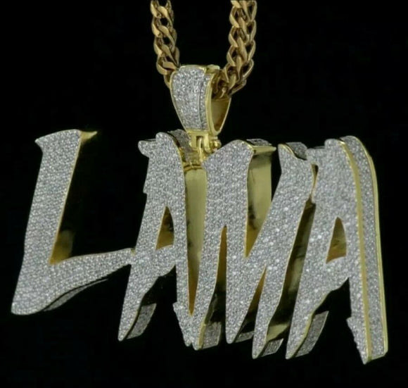 HipHop Style Pendant LAMA statement Diamond Studded with sterling Silver925 Listed for charity