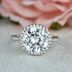 1.50 Ct Round White Moissanite Solitaire Engagement Ring 925 Sterling Silver