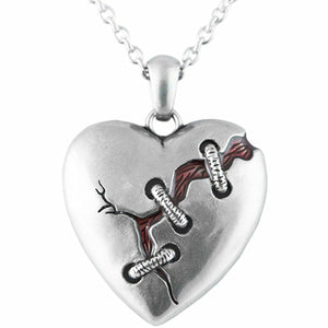 Broken Angel Heart Pendant Love Statement Gift Men Women Solid Sterling Silver