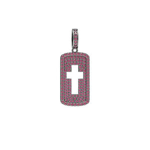 Genuine Red Ruby Gemstone 925 Solid Silver Holy Cross Pendant Religious Jewelry