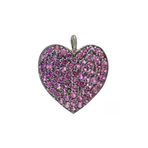 Natural Pink Sapphire Gemstone 925 Solid Silver Heart 18" Chain Pendant Jewelry