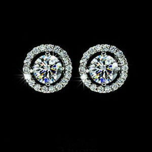 2 Ct Round White Color Moissanite Engagement Earring In 925 Sterling Silver