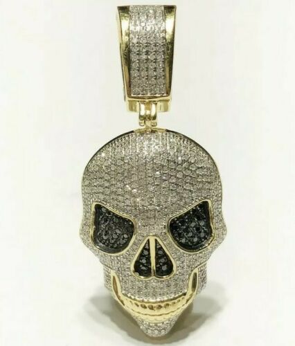 HipHop Style authentic skull Pendant Diamond Studded Sterling Silver925