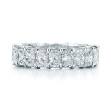 12.0Ct Radiant Cut Diamond Eternity Wedding Band Ring And 14K White Gold Over