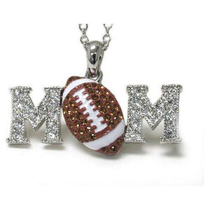 Football Rugby Pendant Mom Statement Sports Gift Mother Solid Sterling Silver