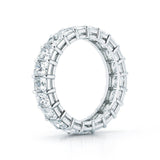 12.0Ct Radiant Cut Diamond Eternity Wedding Band Ring And 14K White Gold Over