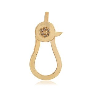 14k Yellow Gold Natural Diamond Lobster Clasp Hooks Finding Jewelry Accessories