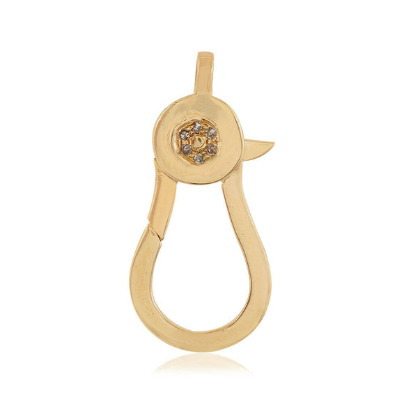 14k Yellow Gold Natural Diamond Lobster Clasp Hooks Finding Jewelry Accessories