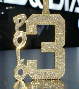 Lucky HipHop Style Pendant POLO-3 STATEMENTDiamond Studded Solid Sterling Silver