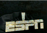 ESPN CHANNEL LOGO Pendant HipHop Style Diamond Studded SOLID Sterling SILVER925