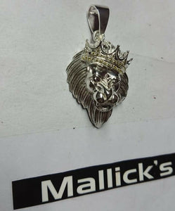 Stylish Pendant Lion Head King Crown HipHop Style Sterling Silver Best Quality