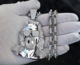 The Dude HipHop Style Pendant Big Lebowski Diamond Studded chain Sterling Silver