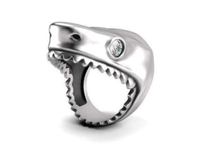 Unique Design Stunning Shark Jaw Engagement Wedding Ring 925 Sterling Silver