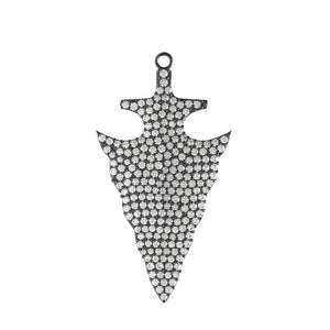 1.07ct Natural Pave Diamond 925 Sterling Silver Arrow Pendant Antique Jewelry