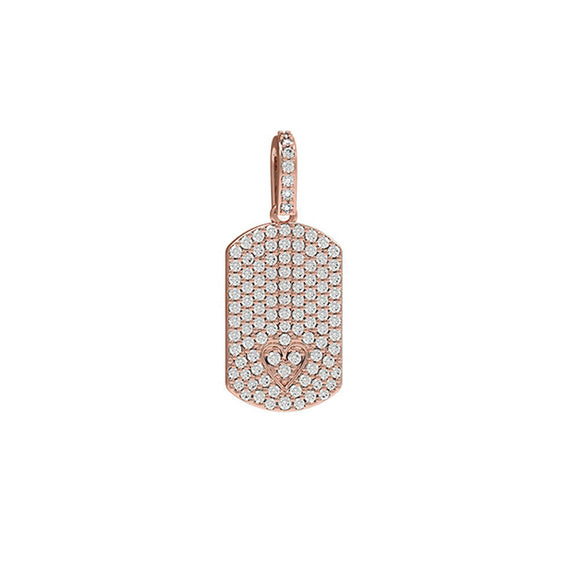 Genuine Micro Pave Diamond Solid 14k Rose Gold Heart Pendant Jewelry FI-70RWD