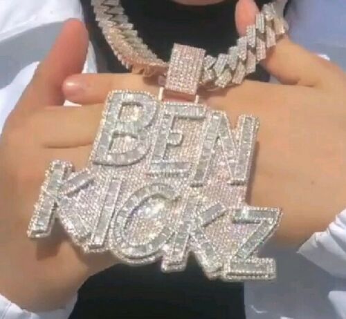 Lucky Ben kickz Pendant Theme Diamond Studded chain 24 inch Sterling Silver925