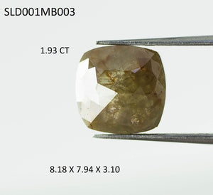 1.93 Ct Natural Loose Diamond Rose Cut Brown Fancy Color I3 Clarity 1 Pcs SLD001MB003