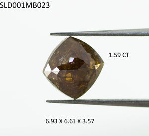 1.59 Ct Natural Loose Diamond Rose Cut Brown Fancy Color I3 Clarity 1 Pcs SLD001MB023