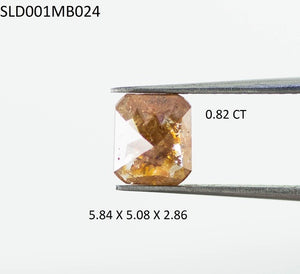 0.82 Ct Natural Loose Diamond Rose Cut Brown Fancy Color I3 Clarity 1 Pcs SLD001MB024