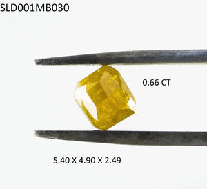 0.66 Ct Natural Loose Diamond Rose Cut Yellow Fancy Color I3 Clarity 1 Pcs SLD001MB030