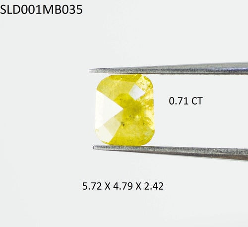 0.71 Ct Natural Loose Diamond Rose Cut Yellow Fancy Color I3 Clarity 1 Pcs SLD001MB035