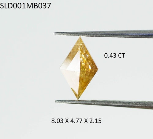 0.43 Ct Natural Loose Diamond Rose Cut Yellow Fancy Color I3 Clarity 1 Pcs SLD001MB037