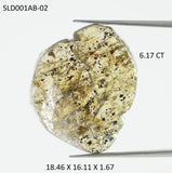 Natural Loose Diamond Slice Red Color I2 Clarity 1 PCS 6.17 CT SLD001AB
