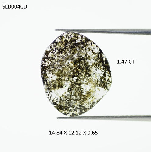 Natural Loose Diamond Slice Black Color I2 Clarity 1 PCS 1.47 CT SLD004CD