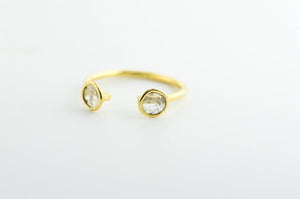 14k Gold 0.56 ct Natural slice Diamond Ring, Yellow Gold ring for Her, Handmade Gold ring