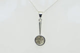 0.38ct Gray Slice Diamond Necklace, 925 Sterling Silver, Natural Diamond, Round Slice Diamond pendant